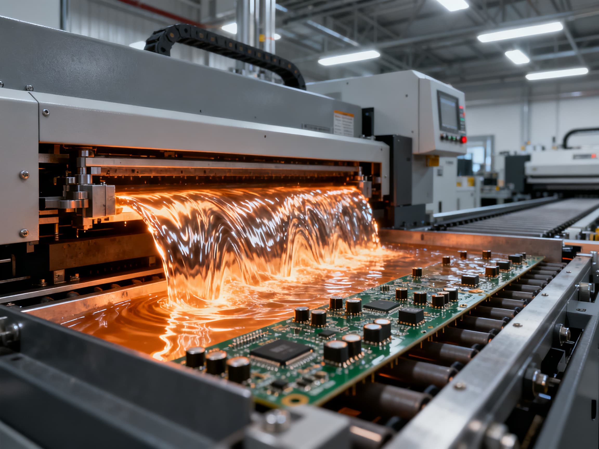 Telecom & 5G Infrastructure Through-hole wave soldering — PCB assembly at NovaPCBA EMS factory